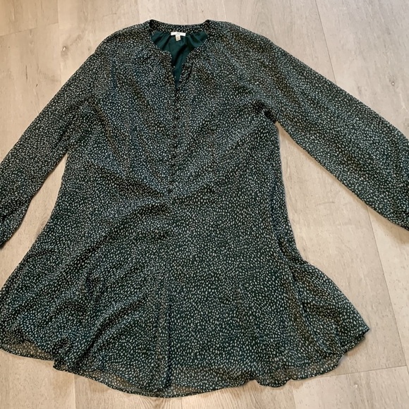 Joie L Arctic Animal Spot Polka Dot Midi Long Balloon Sleeve Summer Sheer Dress - Picture 8 of 13